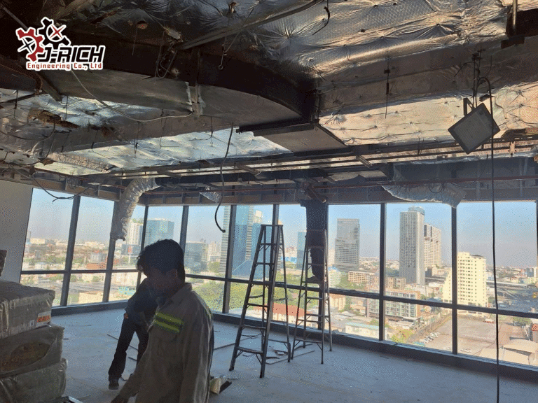 งานย้ายหัว สปริงเกอร์ และ ท่อลมแอร์ อาคารชินวัตร 3 ชั้น 13